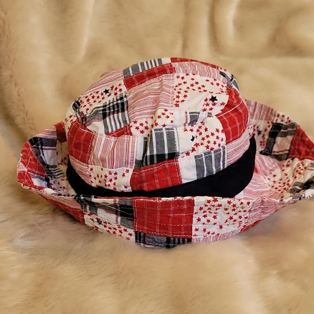 JANIE AND JACK PATRIOTIC BUCKET HAT, SIZE 2T-3T